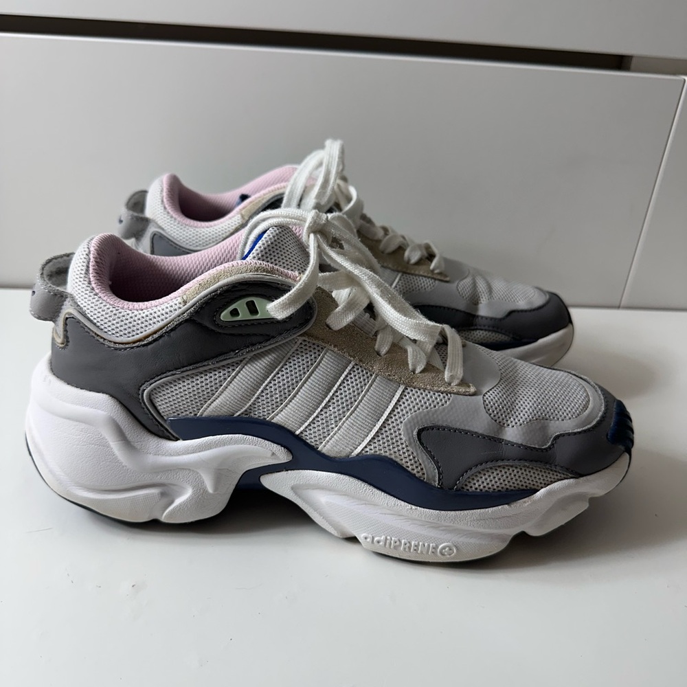 adidas Women's Gray, White, and Pink Sneakers